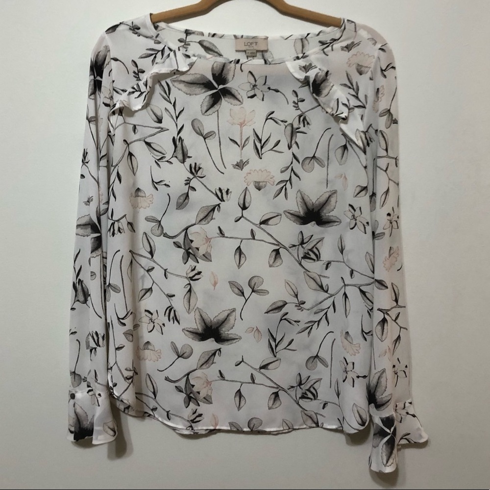 LOFT Outlet Flower Print Blouse